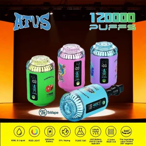 ATVS 120K | 120000 Puffs & The 360° Rotating Regulating Valve & Adjustable Airflow Disposable Vapes