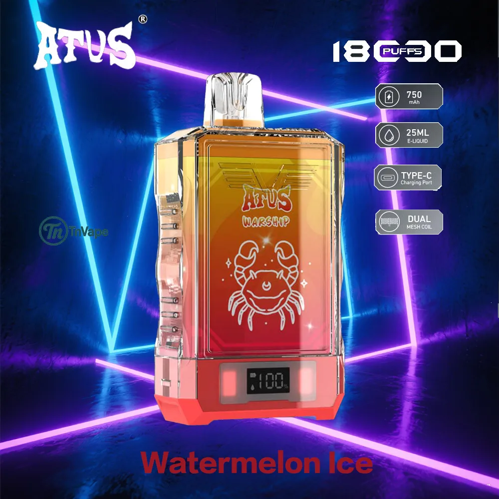 ATVS WARSHIP 18000 | 18K Puffs Disposable Vape with Dual Mesh Coil, Type-C Charging - Image 2