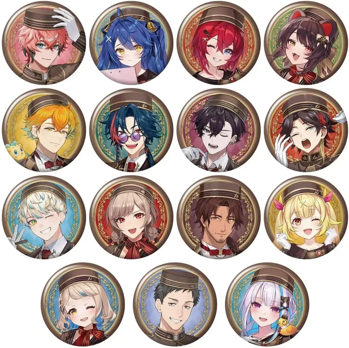 Bandai Niji Kanji Tin Badge Biscuit 4 Candy Toy 12-Pack