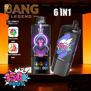 Bang Legend 150K 6in1 – 6 in 1 Flavors & 150000 Puffs & 3 OIL TANK Disposable Vapes