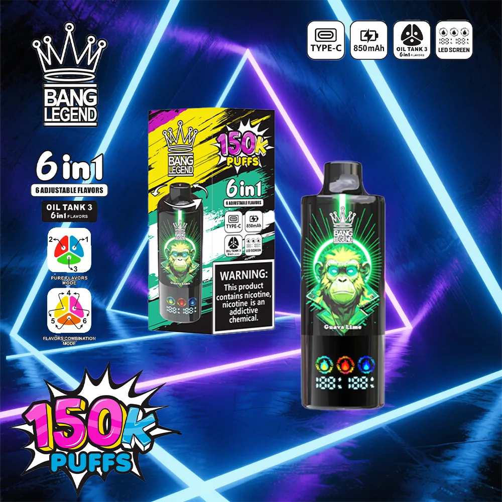 Bang Legend 150K 6in1 – 6 in 1 Flavors & 150000 Puffs & 3 OIL TANK Disposable Vapes - Image 2