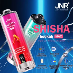 JNR SHISHA MAX 22000 Disposable Vape – 22,000 Puffs, 29ml, Triple Mesh, Adjustable Airflow