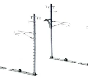 KATO N Gauge Single-Line Wide Overhead Pole Gray Pack of 20 Railway Supplies
