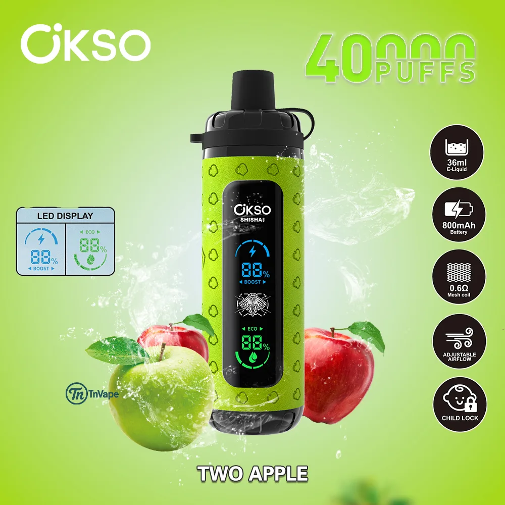 OKSO Shisha Max 40K – 40,000 Puffs, Mesh Coil, LED Display & Adjustable Airflow | Buy Now - Image 2