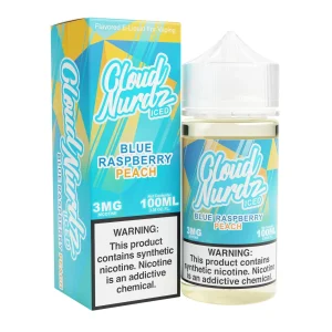 Iced Peach Blue Raspberry 100ml Synthetic Nic Vape Juice - Cloud Nurdz - 3MG