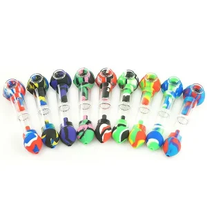 Silicone 7″ Pipe W/ Built-in Honeycomb Percolator