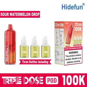 Sour Watermelon Drop - Hide Fun Triple Dose 100K Disposable Vape Pod