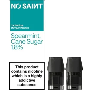Spearmint cane sugar NO SAINT pods 2 pack