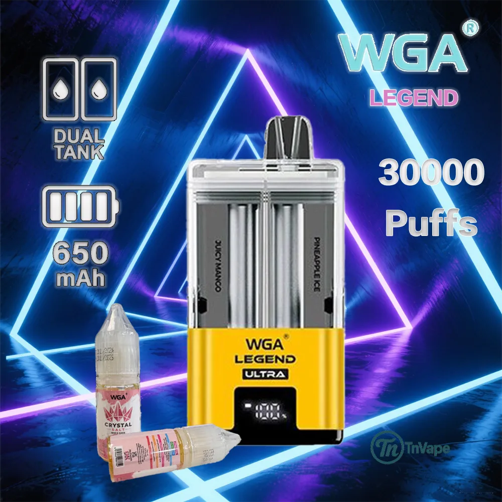 WGA Legend 30K – Dual-Flavour 2 in 1 Mesh Vape | 30,000 Puffs, Display Screen & Type-C Charging - Image 2