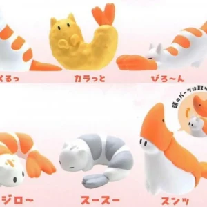 Yell Shrimp Meow Cat Figure Capsule Toy Set Japan Official Collectible