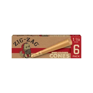 Zig Zag Unbleached 1 1/4 Cones – Pack of Six