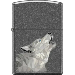 Zippo Lighter - Howling Polygonal Wolf