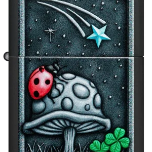 Zippo Lighter - Ladybug on Mushroom